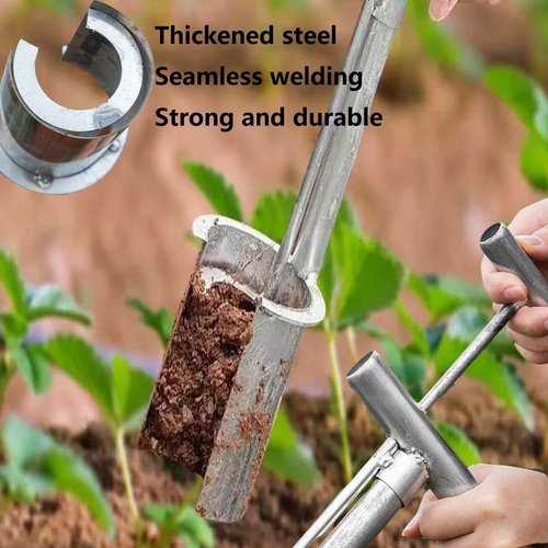 Bulb Planter Tool, 2025 New Gardening Tools Bulb Transplanter, Stainless Steel Seed Planting Tools, Plant and Fruit Tree Seedling Transplanter Hand Digging Garden Tools (1)