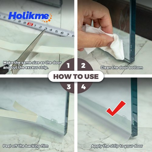 Holikme Door Weather Stripping Door Seal Strip, Sealing Sticker Sealing Tape for Door Draft Stopper Adhesive for Doors, Suitable for Windows, Doors