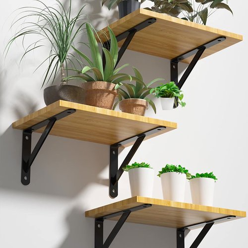 Shelf Brackets 16 Inch x 10 Inch, Heavy Duty Shelf Brackets 4 6 8 10 12 16 20 Inch, L Brackets Heavy Duty for Shelves, Wall Mount Metal Brackets for Wood