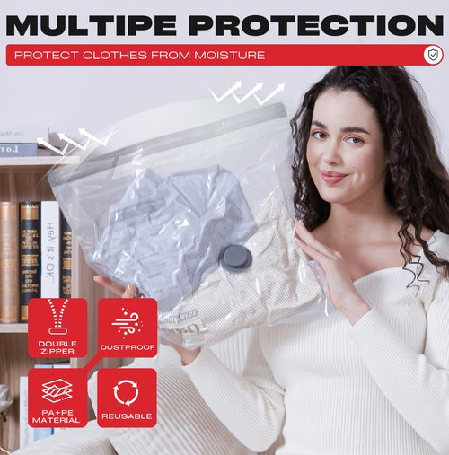 Travel Vacuum Storage Bags with Rechargeable USB Pump, 9 Pack Carry-On Size Compression Packing Bags for Luggage and Suitcase, Space Saver for Clothes and Clothing Travel