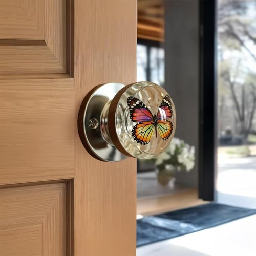 Unique Decorative Door Handle, Ribili/Solymall NatureNest Crystal Knob, Libiyi Naturenest Crystal Knob,NatureNest CrystalKnob, Artistic Unique Knobs for Modern/Classic Bedrooms (D)