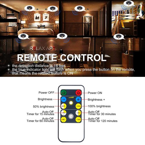 HAMVIDNE Wireless LED Spotlight, Battery Powered Picture Lights, Uplighting Indoor, Puck Lights with Remote, Stick Spot Light for Wall Art Display Dartboard Painting Artwork Accent Closet-Gold