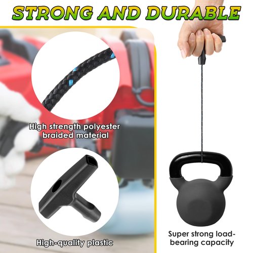 Saillong 100' Starter Rope, Pull Cord Rope for Small Engine with 2 Starter Handle, 3mm Diameter High wear Resistant, Low Stretch, Replacement for Lawn Mower Chainsaw Trimmer Edger Brush Cutter Engine