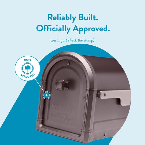 Architectural Mailboxes Roxbury™ Heavy Duty Steel Metal Post Mounted Mail Box for Outside, Rubbed Bronze, Large Curbside Mailbox with Magnetic Latch