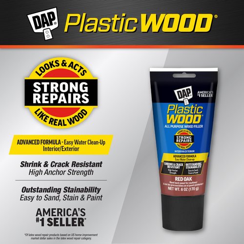 DAP 583 Series 00583 6oz Red Oak Latex Plastic Wood, 6 Oz