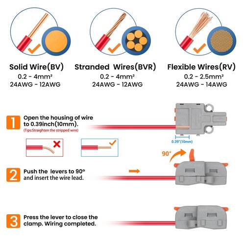 UOHGDPY 40PCS Lever Wire Connectors,1 in i Out-1 in 5 Out Wire Splitter,Compact Wire Connectors Splicing Connectors for Circuit Inline 28-12 AWG