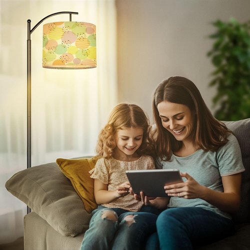 Lamp Shade Seamless polka dots pastel color Drum Lampshade for Floor Lamps Table Lamps Pendant Light 8.9"x11" Linen Lampshades Replacement Large Lamp Shade
