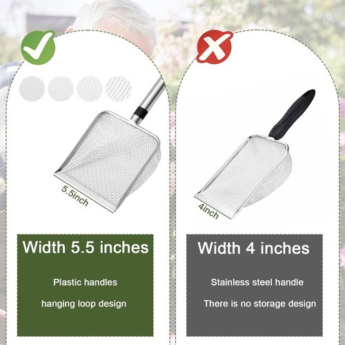 4 Pcs Soil Sifter for Gardening Garden Sieve Sand Sifter Shovel with Handle Garden Sieve Compost Sifters Screen for Dirt Rock (2/2.8/3.8/5 Mm Mesh)