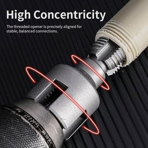 Integrated Internal & External Pipe Threading Tool, Pipe Thread Cutting Tool, Electric Drill Compatible PVC Pipe Threader Kit, Pipe Sizes Rethreading Tool (1/2"+3/4")
