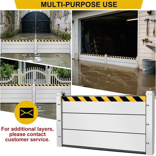 Heavy Duty Aluminum Flood Barrier for Garage Door,Water Barriers for Flooding Reusable Flood Barriers for Home Exterior for Home/Outdoor, 160MPa Certified(H 3.3FT,L 7FT/2.1m)