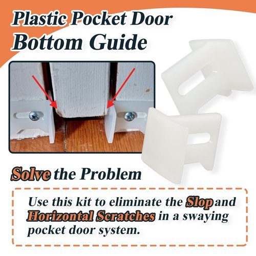 Generic 10 Pcs N7015 Plastic Door Bottom Guide Kits Replacement, 5 Sets, White