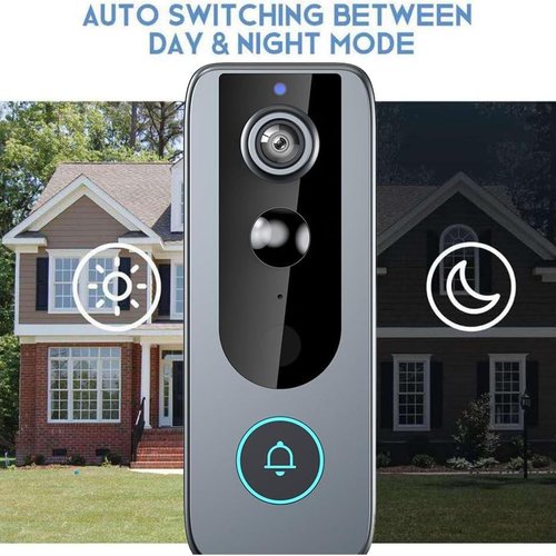 GuardianBell Pro – Smart WiFi Doorbell & Security Cam in One,Doorbell Camera Wireless,Live View and Two-Way Audio,Auto Snapshots and Local Recordings (Black)