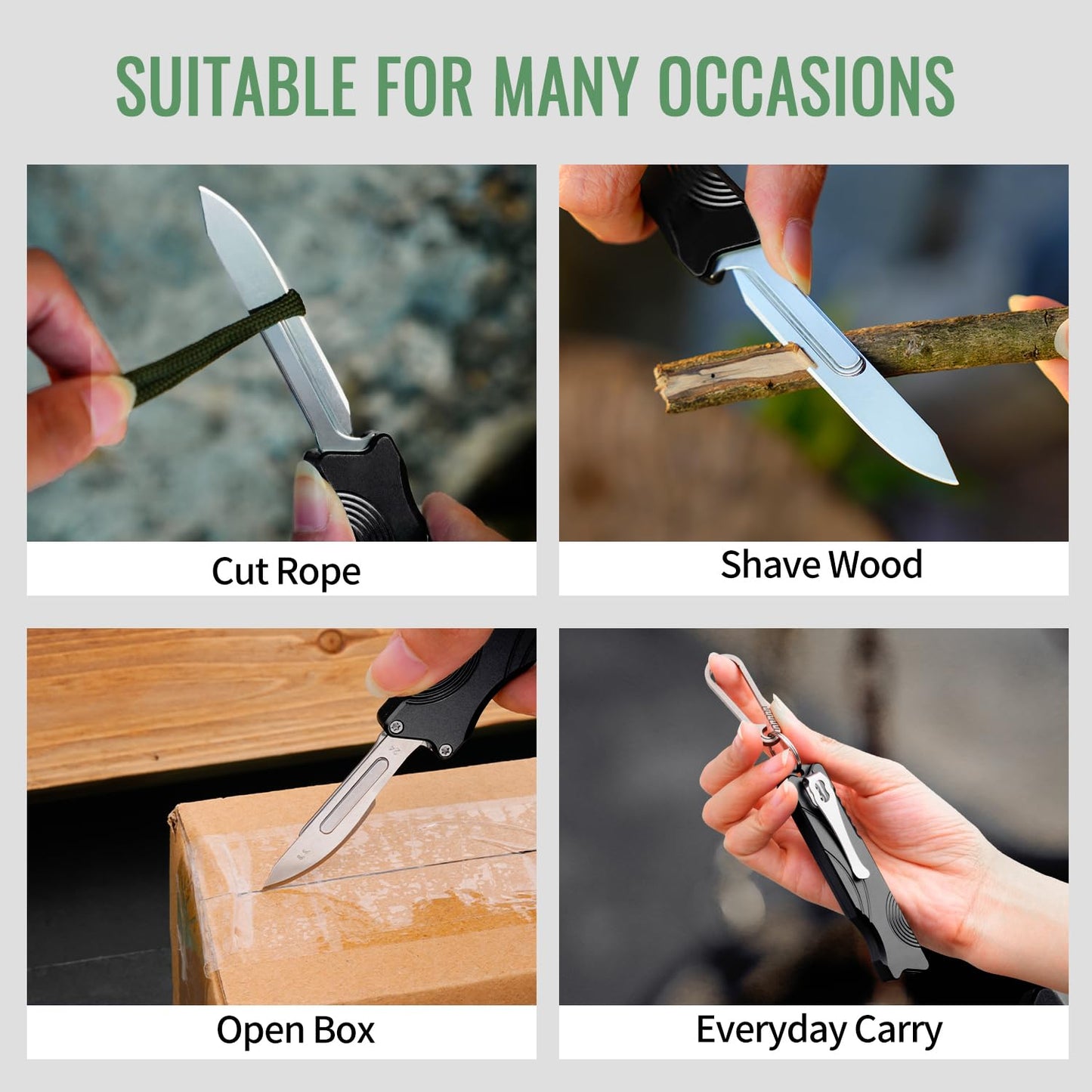 TGZUO Aluminum Alloy Pocket Knife, Utility Knife with Clip EDC Scalpel Knife, Box Cutter for Outdoor Huting, Camping, Fishing, Hiking