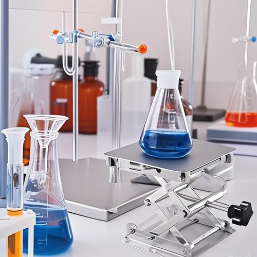 2 PCS 4 x4 Inch Lab Scissors Jack, Stainless Steel Lab Lift Platform, Lab Jack Lift Table, Lab Jack Stand Table Lift, Expandable Lift Height Range from 1.96 Inch to 6 Inch