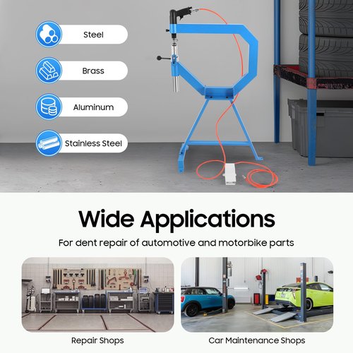 Pneumatic Planishing Hammer, Air Powered 875-1350RPM 1 "2 "3 "Anvil Size 4” Planishing Hammer Bending Machine Throat Sheet Metal Shaping Machine for Industrial Metal