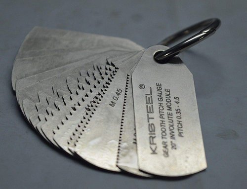 Gear Tooth Profile Gauge .35 to 4.5 Module 23 Profiles 15 Leafs 20 PA - Modular