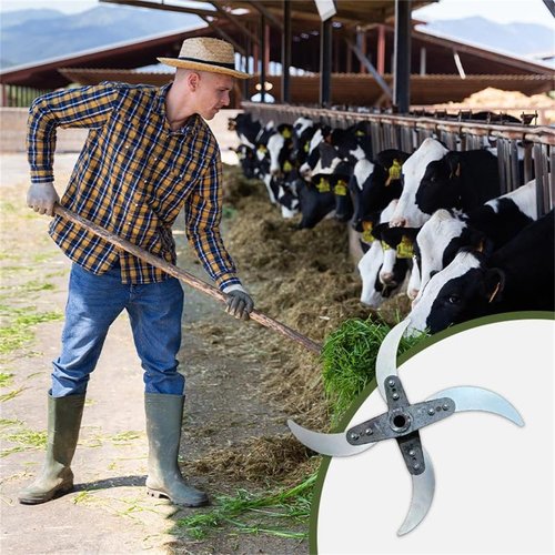 Household Farming Grass Shredder Knife Blades,Adjustable Diameter Vegetable Shredder Set with 12 Mounting Holes,Easy to Use Grass Cutter Vegetables Fruits Chopper (1)