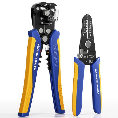 haisstronica Wire Stripper Tool Set, 10-24 AWG Self-Adjusting & Manual, Heavy Duty Electrical Wire Strippers for Electronics Repair, Electrician Wiring, DIY Projects