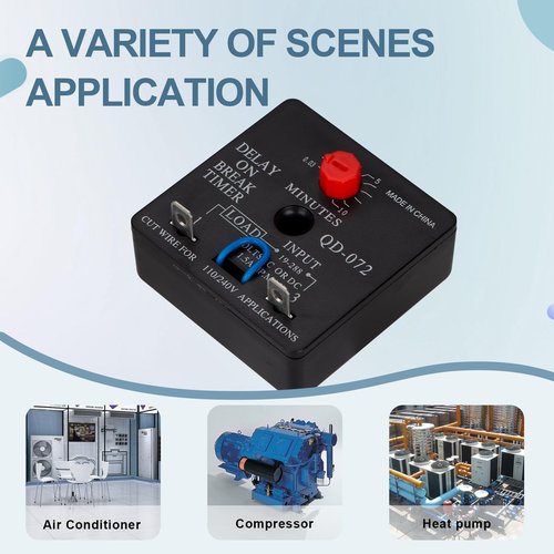 Weasch Delay On Break Timer, QD-072, 0.03 to 10 Minutes Adjustable Delay, 18-240 VAC OR DC (1)