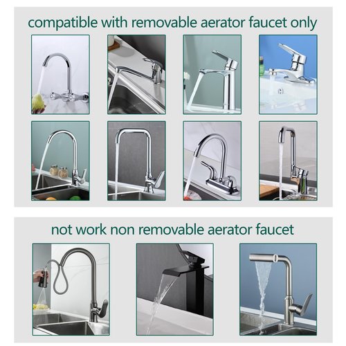 SNUTUYA Faucet to Garden Hose Adapter,Brass 3/4-Inch Garden Hose Adapter with Aerator, 360-degree Swivel for Kitchen And Bathroom,Chrome