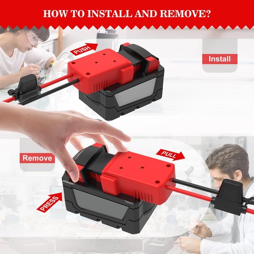 2 Pack Power Wheel Adapter for Milwaukee M18 18V Battery & Replacement Milwaukee Battery,Converter Kit with Fuses & Wire Terminals 12AWG Wire Power Connector for DIY Rc Car Toys Robotics Rc Truck