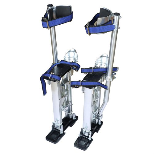TJHSM Drywall Stilts Aluminum Alloy Stilts 18in-30in Adjustable Heights Aluminum Painters Stilts Silver for Working at High Places