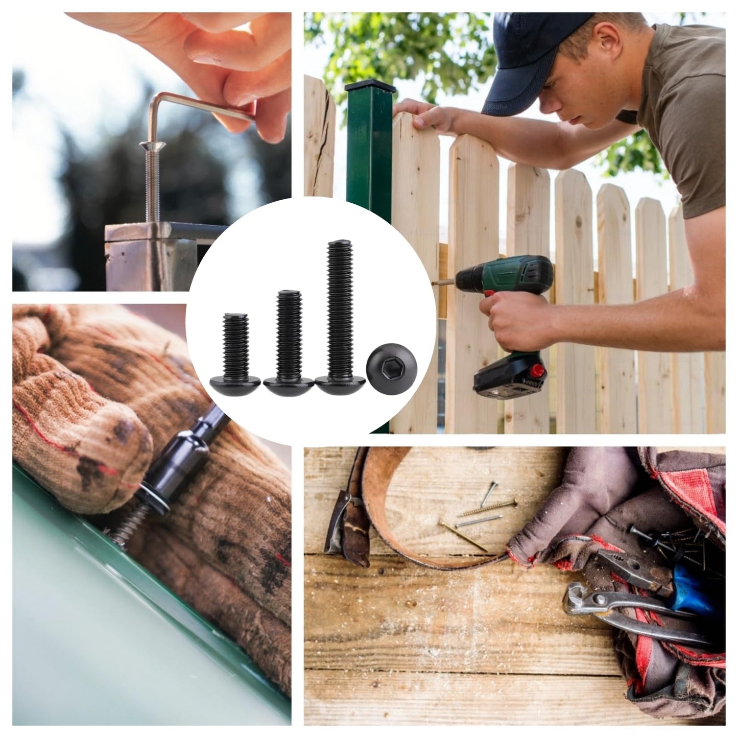 WZHUIDA 630 Pcs M3 Screws Assortment Kit, M3x6mm/8mm/10mm/12mm/16mm/20mm/25mm/30mm, Metric Hex Button Head Socket Cap Screws Nuts Washers Kit with Wrench, Black Zinc Plated