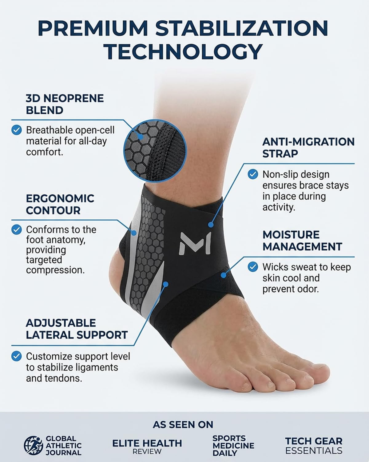 LNTVOM Ankle Brace for Sprained Ankle Support Women Men, Compression Stabilizer Lace Up Adjustable Figure 8 Wrap, Sleeve Brace for Running Volleyball Basketball Soccer Sports Motion Protection