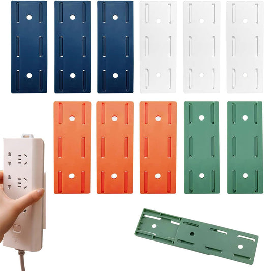 20 Pcs Power Strip Holder Wall Mount, Self Adhesive Punch-Free Socket Holder, Desktop Socket Fixer Surge Protector Cable Management System for Kitchen Home Office