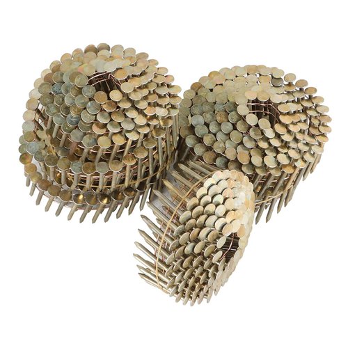 kimllier 7200 Count Coil Siding Nail Full Round Head Wire Collated Coil 15-Degree 1-1/4-Inch x .120-Inch Smooth Shank Electro Galvanized Coil Roofing Nails