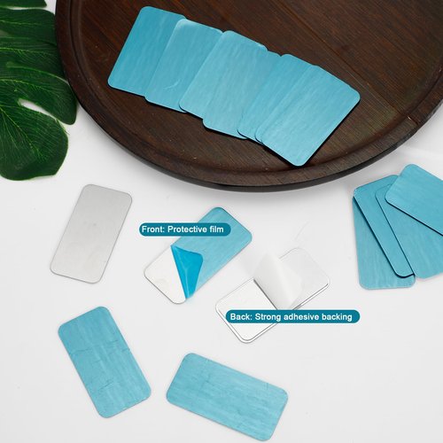 16pcs Under Cabinet Light Magnetic Strip,Adhesive Metal Plate for Magnets,Adhesive Metal Plate with Adhesive Backing(Not Magnets)