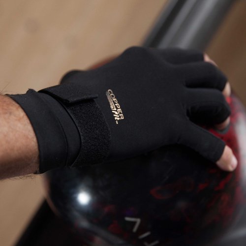 Copper Fit Standard Compression Gloves, Black, Small/Medium