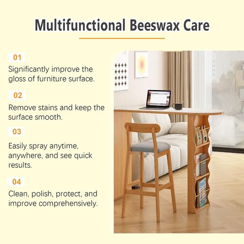 BOVVSKY Natural Beeswax Care Spray & Restorer, Natural Beeswax Spray Used to Care For Wood, Leather and Furniture Polish (1)
