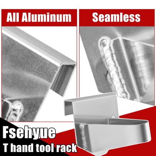 Fsehyue Aluminum T Handle Tool Holder Mount T Handle Rack Organizer Hangs on the Side of Most Tool Boxes Suitable for Enclosed Race Trailer Garage Automotive Work Shop Accessories