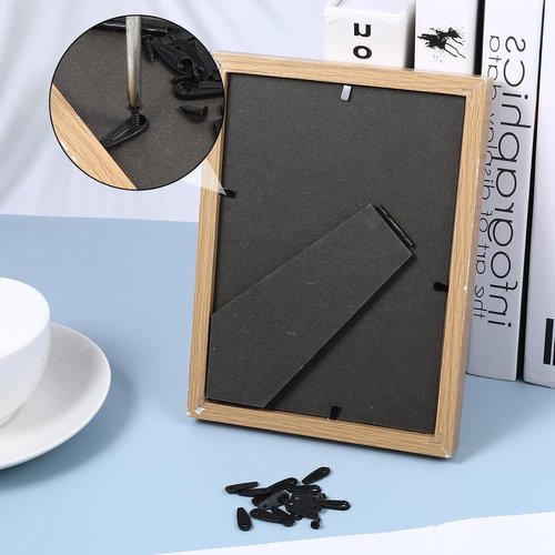 100 Pcs Picture Frame Clips Black Picture Frame Backing Clips Flat Picture Frame Hardware Backing Clips Turn Button Fasteners with 100 Pieces Screws for Hanging Artwork Gift Box Decoration Box