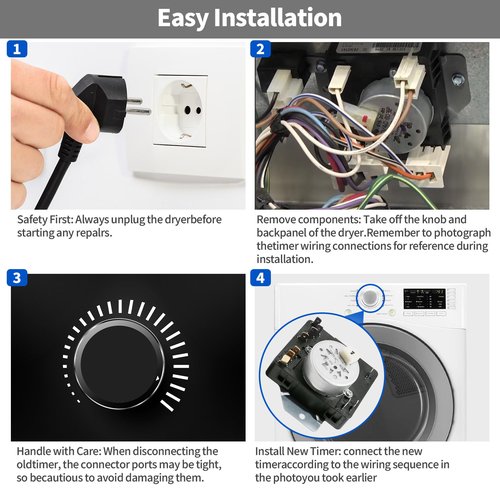 W10185982 Dryer Timer, Replacement WPW10185982, 418-618-20-b5, Compatible with Whirlpool Maytag Kenmore WED4800XQ0, 7MWED1800EM0, 3DWGD4815FW1 MEDC215EW, CDEW7110RW0 Timer etc. OEM - 2 Year Warranty