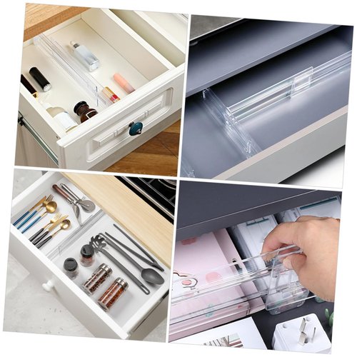 HOMSFOU 4pcs Expandable Drawer Dividers Retractable Drawer Partition for Organizing Clothing Underwear Socks Sturdy Plastic for Home Dorm