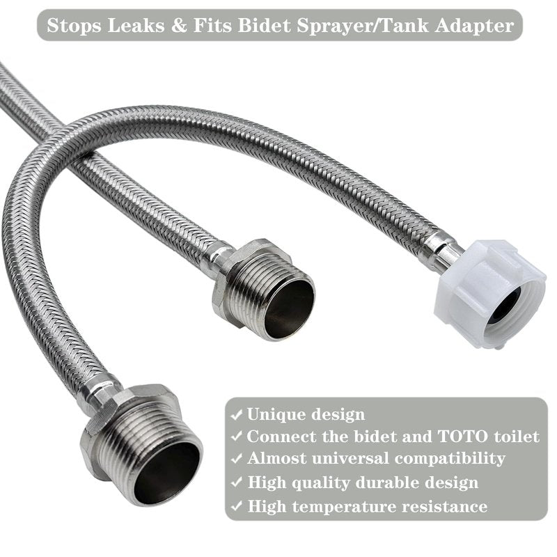 OBQSNS 6 Inches Hose Extension- 7/8 Male to 7/8 Female Ballcock,Connector to Toilet Tank,Stops Leaks & Fits Bidet Sprayer/Tank Adapter,Compatible With TOTO Series Washlet