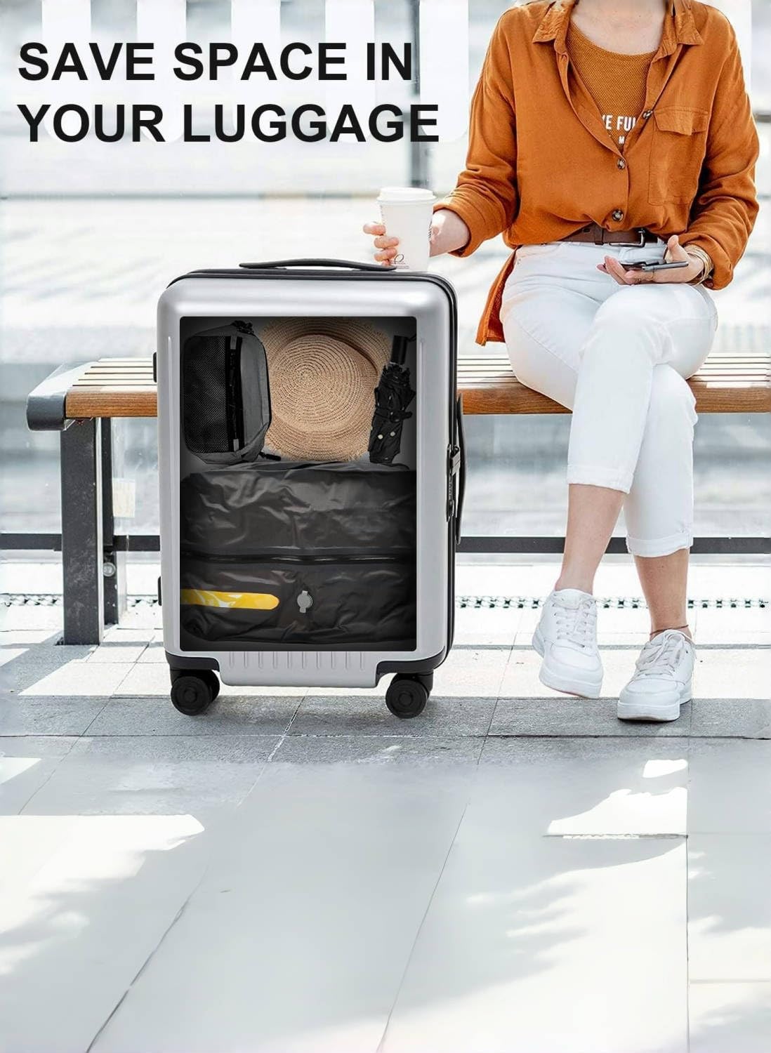 2025 Professional Vacuum Bags for Travel with Pump,with See-through Window, Space Saver Vacuum Seal Bags for Clothing Travel IP67