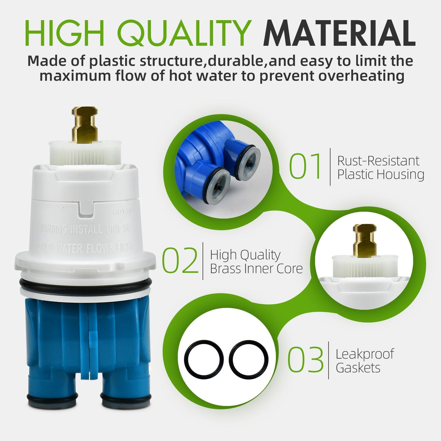 RP19804 Shower Cartridge for Delta Monitor 1300/1400 Series Shower Faucet Single Handle, Replacement Monitor Pressure Balance Single Function Cartridge, Easy Installation