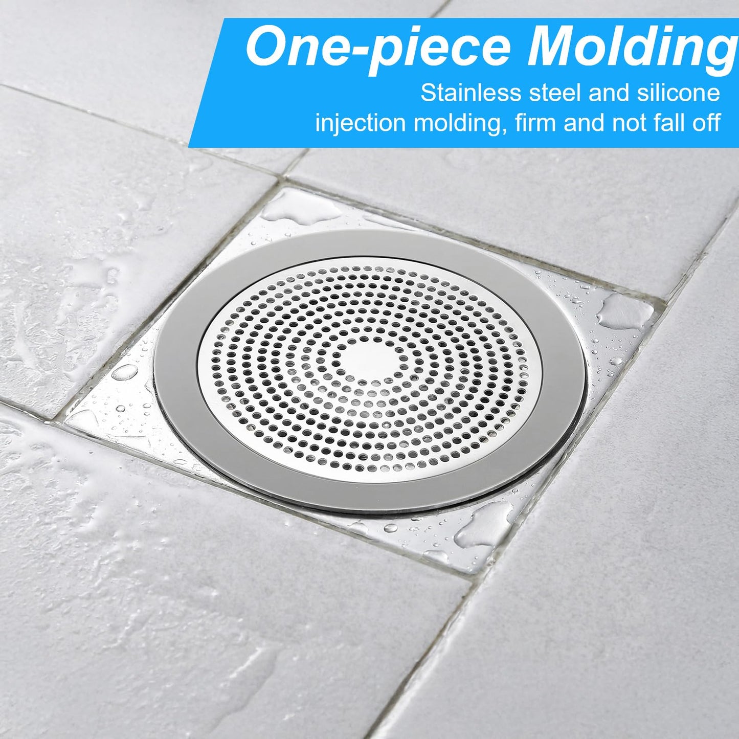 Flat Shower Drain Hair Catcher 5.7in Steel Shower Drain Cover Hair Catcher