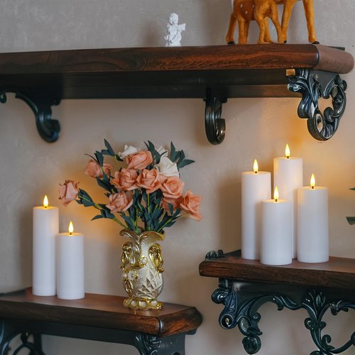 Vtobay 8pcs Waterproof Plastic Flameless 2.2" x4" 4" 5" 5" 6" 6" 7" 7" Flickering White Candles with Remote and Timer, Outdoor LED Battery Operated Warm Light Long Lasting 600 Hrs