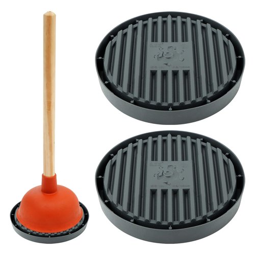 2 Pcs Toilet Plunger Tray,Universal Toilet Plunger Holder Drip Tray Piston Holder Catches Drips Wicks Water from Piston and Dries Quickly for Kitchens and Bathrooms(Grey)