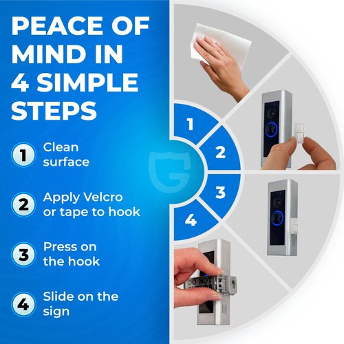 Nap Guardian - The Original - Invented in USA - Universal Fitting Doorbell Cover that Rotates from DO NOT DISTURB to NO SOLICITING - Easy to Install, No Tools Needed - Sign Blocks Any Button Type Ring