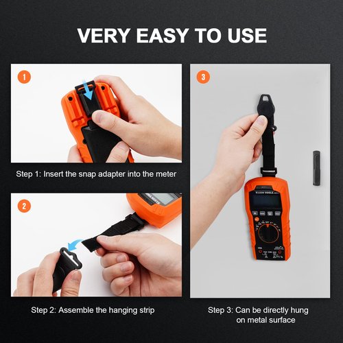 Magnetic Multimeter Hanger Strap Compatible with Klein Tool Meters MM400,MM300, CL600, CL700, CL800, CL900,MM600, MM700.