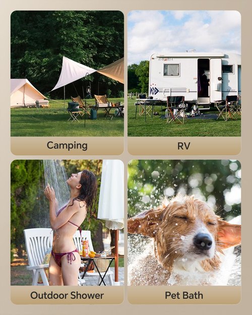 Ranein 1.58 GPM Portable Water Heater, Outdoor Tankless Water Heater Instant Gas Propane Hot Water Heater with Handle for RV Camping Trips Cabins Barns