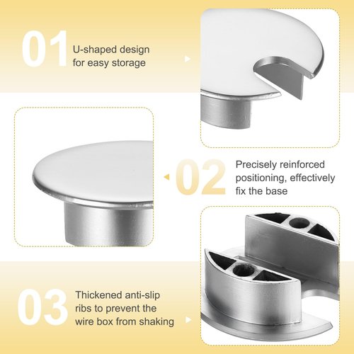 MECCANIXITY 2 Pcs Desk Grommet 1.4 Inch, Zinc Alloy Round Desk Hole Cover Wire Cable Cord Organizer for Home Office Computer Table Cables, 35mm, Dark Silver