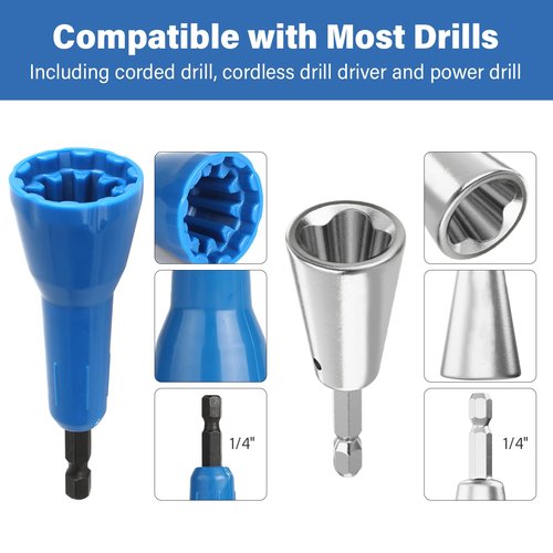 Wire Twister Tool for Drill,Wire Twister,Wire Nut Twister,Wire Nut Twister for Drill,Wire Twisting Tool for Drill,Wire Connector Driver with 1/4" Chuck (4 Packs)