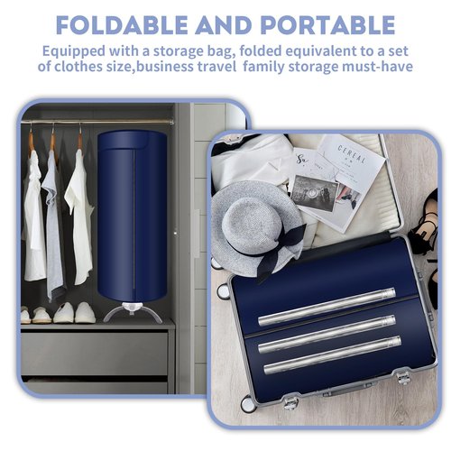 Portable Clothes Dryer - Upgraded Large Capacity for Families, Apartments,Travel and RV, Mini 900W Fast-Drying Machine for Clothing and Shoes Quick And Easy to Use Foldable Compact Dryer