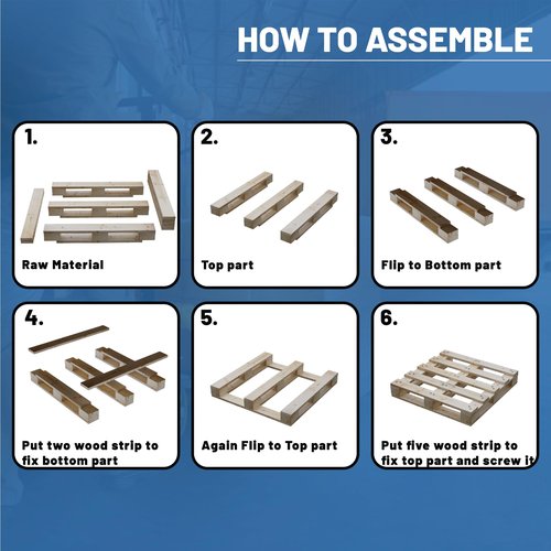 Greaton, Unassembled Heavy-Duty Wooden Pallet Kit – 48x48x5 Inches, Industrial-Grade Pinewood, Stackable & Reusable, Easy to Assemble, 4-Way Forklift Entry, for Home, Storage & Warehouse Use – 1 Pack